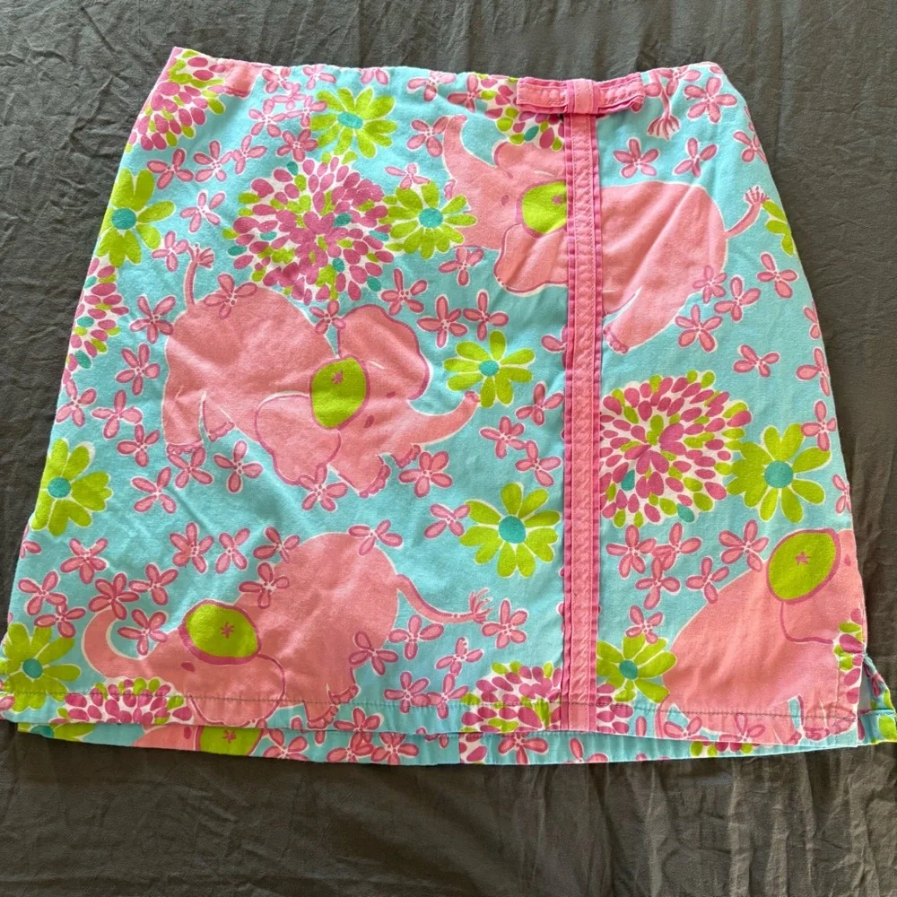 Lilly Pulitzer Girls Elefrance pattern Skirt. Size 6X.